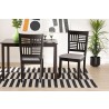 Baxton Studio Deanna Modern Grey Fabric and Dark Brown Finished Wood 2-Piece Dining Chair Set - Lifestyle
