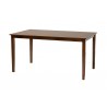 Baxton Studio Deanna Modern Grey Fabric and Walnut Brown Finished Wood 6-Piece Dining Set - Table in Front Side Angle