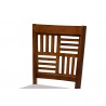 Baxton Studio Deanna Modern Grey Fabric and Walnut Brown Finished Wood 6-Piece Dining Set - Seat in Closeup Top Angle