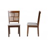 Baxton Studio Deanna Modern Grey Fabric and Walnut Brown Finished Wood 2-Piece Dining Chair Set - Front =and =Side Angle