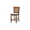 Baxton Studio Florencia Modern Grey Fabric and Walnut Brown Finished Wood 5-Piece Pub Set - Chair in Front Side Angle