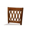Baxton Studio Florencia Modern Grey Fabric and Walnut Brown Finished Wood 5-Piece Pub Set - Seat in Closeup Top Angle