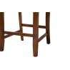 Baxton Studio Florencia Modern Grey Fabric and Walnut Brown Finished Wood Counter Stool - Set of Two - Seat Closeup Base Angle
