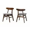 Baxton Studio Ulyana Mid-Century Grey Fabric and Dirty Oak Finished Wood 2-Piece Dining Chair Set - Front Side and Back Side  Angle - Baxton Studio Ulyana Mid-Century Grey Fabric and Dirty Oak Finished Wood 2-Piece Dining Chair Set - Front Side and Back Side  Angle