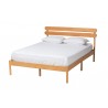 Baxton Studio Quincia Japandi Sandy Brown Finished Wood Queen Size Platform Bed - Front Side Angle