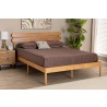 Baxton Studio Quincia Japandi Sandy Brown Finished Wood Queen Size Platform Bed - Lifestyle