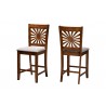 Baxton Studio Olympia Modern Grey Fabric and Walnut Brown Finished Wood Counter Stool - Set of Two - Front Side and Back Side Angle