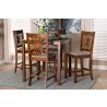 Baxton Studio Olympia Modern Grey Fabric and Walnut Brown Finished Wood 5-Piece Pub Set - Lifestyle