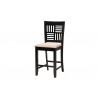 Baxton Studio Deanna Modern Beige Fabric and Dark Brown Finished Wood 5-Piece Pub Set - Chair in Front Side Angle