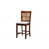 Baxton Studio Deanna Modern Grey Fabric and Walnut Brown Finished Wood 5-Piece Pub Set - Chair in Front Side Angle
