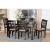 Baxton Studio Florencia Modern Beige Fabric and Espresso Brown Finished Wood 7-Piece Dining Set - Lifestyle