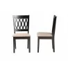 Baxton Studio Florencia Modern Beige Fabric and Espresso Brown Finished Wood Dining Chair - Set of Two - Front and Side Angle - Baxton Studio Florencia Modern Beige Fabric and Espresso Brown Finished Wood Dining Chair - Set of Two - Front and Side Angle