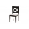 Baxton Studio Florencia Modern Grey Fabric and Espresso Brown Finished Wood 5-Piece Dining Set - Chair in Front Side Angle