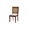 Baxton Studio Florencia Modern Grey Fabric and Walnut Brown Finished Wood 7-Piece Dining Set - Chair in Front Side Angle