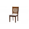 Baxton Studio Florencia Modern Grey Fabric and Walnut Brown Finished Wood 6-Piece Dining Set - Chair in Front Side Angle