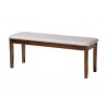 Baxton Studio Florencia Modern Grey Fabric and Walnut Brown Finished Wood 6-Piece Dining Set - Bench in Front Side Angle