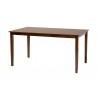 Baxton Studio Florencia Modern Grey Fabric and Walnut Brown Finished Wood 6-Piece Dining Set - Table in Front Side Angle