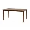 Baxton Studio Florencia Modern Grey Fabric and Walnut Brown Finished Wood 6-Piece Dining Set - Table in Front Side Angle - Baxton Studio Florencia Modern Grey Fabric and Walnut Brown Finished Wood 6-Piece Dining Set - Table in Front Side Angle