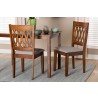 Baxton Studio Florencia Modern Grey Fabric and Walnut Brown Finished Wood Dining Chair - Set of Two - Lifestyle