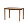 Baxton Studio Florencia Modern Grey Fabric and Walnut Brown Finished Wood 5-Piece Dining Set - Table in Front Side Angle