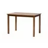 Baxton Studio Florencia Modern Grey Fabric and Walnut Brown Finished Wood 5-Piece Dining Set - Table in Front Side Angle - Baxton Studio Florencia Modern Grey Fabric and Walnut Brown Finished Wood 5-Piece Dining Set - Table in Front Side Angle