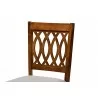 Baxton Studio Florencia Modern Grey Fabric and Walnut Brown Finished Wood 5-Piece Dining Set - Seat in Closeup Top Angle - Baxton Studio Florencia Modern Grey Fabric and Walnut Brown Finished Wood 5-Piece Dining Set - Seat in Closeup Top Angle
