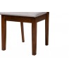 Baxton Studio Florencia Modern Grey Fabric and Walnut Brown Finished Wood 5-Piece Dining Set - Seat in Closeup Base Angle