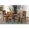 Baxton Studio Florencia Modern Grey Fabric and Walnut Brown Finished Wood 5-Piece Dining Set - Lifestyle - Baxton Studio Florencia Modern Grey Fabric and Walnut Brown Finished Wood 5-Piece Dining Set - Lifestyle