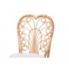 Baxton Studio Jerica Modern Bohemian Natural Brown Rattan Dining Chair - Seat Closeup Top Angle