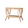 Baxton Studio Bastet Modern Bohemian Natural Brown Rattan 2-Tier Console Table - Front Side Angle