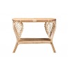 Baxton Studio Bastet Modern Bohemian Natural Brown Rattan 2-Tier Console Table - Front Angle