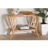 Baxton Studio Bastet Modern Bohemian Natural Brown Rattan 2-Tier Console Table - Lifestyle