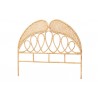 Baxton Studio Onika Modern Bohemian Natural Brown Rattan Queen Size Standalone Headboard - Front Side Angle