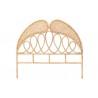 Baxton Studio Onika Modern Bohemian Natural Brown Rattan Queen Size Standalone Headboard - Front Angle