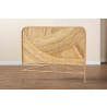 Baxton Studio Delphi Modern Bohemian Natural Brown Rattan Queen Size Standalone Headboard  - Front Side Angle