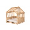 Baxton Studio Pieta Modern Bohemian Natural Brown Rattan Pet Bed - Front Side Angle