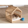 Baxton Studio Pieta Modern Bohemian Natural Brown Rattan Pet Bed - Lifestyle