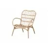 Baxton Studio Bajo Modern Bohemian Natural Brown Rattan Arm Chair - Front Side Angle - Baxton Studio Bajo Modern Bohemian Natural Brown Rattan Arm Chair - Front Side Angle