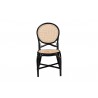 Baxton Studio Ayana Mid-Century Modern Two-Tone Black and Natural Brown Rattan Dining Chair - Front Angle