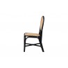 Baxton Studio Ayana Mid-Century Modern Two-Tone Black and Natural Brown Rattan Dining Chair - Side Angle