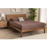 Baxton Studio Eileen Mid-Century Transitional Walnut Brown Finished Wood King Size Platform Bed - Lifestyle