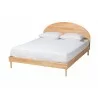 Baxton Studio Denton Japandi Natural Brown Finished Wood Queen Size Platform Bed - Front Side Angle - Baxton Studio Denton Japandi Natural Brown Finished Wood Queen Size Platform Bed - Front Side Angle