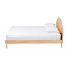 Baxton Studio Denton Japandi Natural Brown Finished Wood Queen Size Platform Bed - Front Angle