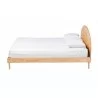 Baxton Studio Denton Japandi Natural Brown Finished Wood Queen Size Platform Bed - Front Angle - Baxton Studio Denton Japandi Natural Brown Finished Wood Queen Size Platform Bed - Front Angle
