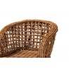 Baxton Studio Mario Modern Bohemian Natural Brown Finished Teak Wood and Rattan 2-Piece Dining Chair Set - Seat Closeup Top Angle