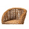Baxton Studio Mario Modern Bohemian Natural Brown Finished Teak Wood and Rattan 2-Piece Counter Stool Set - Set of Two - Top Angle