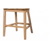 Baxton Studio Mario Modern Bohemian Natural Brown Finished Teak Wood and Rattan 2-Piece Counter Stool Set - Set of Two - Base Angle