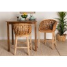 Baxton Studio Mario Modern Bohemian Natural Brown Finished Teak Wood and Rattan 2-Piece Counter Stool Set - Set of Two - Lifestyle