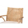 Baxton Studio Storsel Modern Bohemian Natural Brown Finished Teak Wood and Rattan 2-Piece Dining Chair Set - Seat Closeup Top Angle