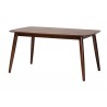 Baxton Studio Flora Mid-Century Modern Walnut Brown Finished Wood Dining Table - Front Side Angle
